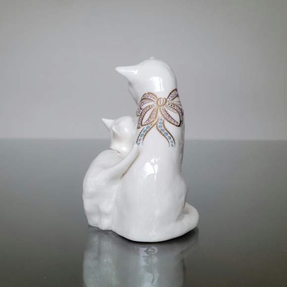 SOLD - Lenox China Jewels Collection Mother Cat/Kitten Motherly Love Figure 1995 - Picture 4 of 7